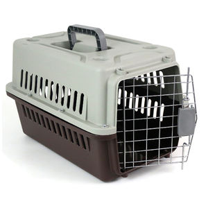 Cage de transport pour animaux de compagnie bicolore caramel et gris, couleur caramel - Product Image 5