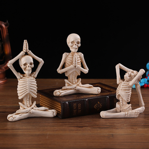 Figuras de Esqueletos de Yoga, Juego de Decoración de Halloween, 3 Piezas Mini - Product Image 1