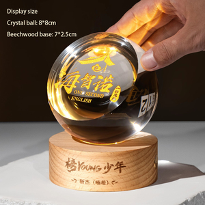 Vente d'été Noble Awards Étoile personnalisée en verre de cristal optique Logo gravé personnalisé Trophy Cup Award Fabriqué à la main et poli - Product Image 4