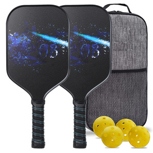 Ensemble de raquettes de pickleball avec 4 balles et sac de transport, équipement de sport de plein air léger pour adultes, design tendance - Product Image 1
