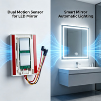 Interrupteur intelligent à détecteur de mouvement radar 12V 60W avec portée de détection de 0 à 3 m pour miroir LED de salle de bain