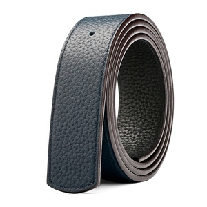 <span class=keywords><strong>Sangle</strong></span> de ceinture de remplacement en cuir pleine fleur véritable, double face, réversible, sans boucle - Product Image 4