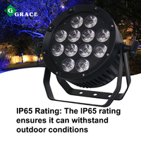 Igreslite 12*18W RGBWAUv 6-en-1 Projecteur LED Par sans fil DMX IP65 Étanche pour extérieur sur batterie pour scène