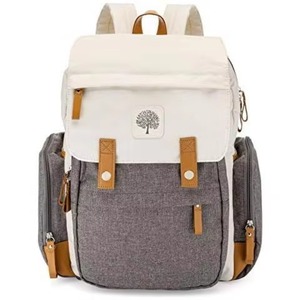 Sac à dos imperméable pour couches de bébé avec station de change, port de charge USB, doublure en polyester, sac élégant pour garçons et filles - Product Image 1