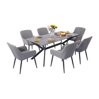 MIA 6 sièges maison tissu ensemble de mobilier d'extérieur ensemble de table à manger