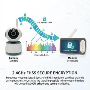 Caméra de surveillance pour bébé sans fil KT-614W 5,5 pouces IPS 1080P, audio bidirectionnel, vision nocturne, détection de mouvement, capteur de température, rechargeable - Product Image 5