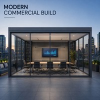 Véranda de luxe sur mesure en alliage d'aluminium et verre, toit isolé en double vitrage trempé, écologique, pour villa moderne, appartement, patio