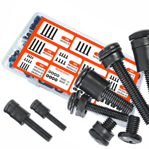 Kit de 92 Piezas de Tornillos para Soporte de TV, Métricos, Negros, de Zinc, M4, M5, M6, <span class=keywords><strong>M8</strong></span>, con Espaciadores de Plástico, para Instalación con Montaje <span class=keywords><strong>VESA</strong></span> - Product Image 1