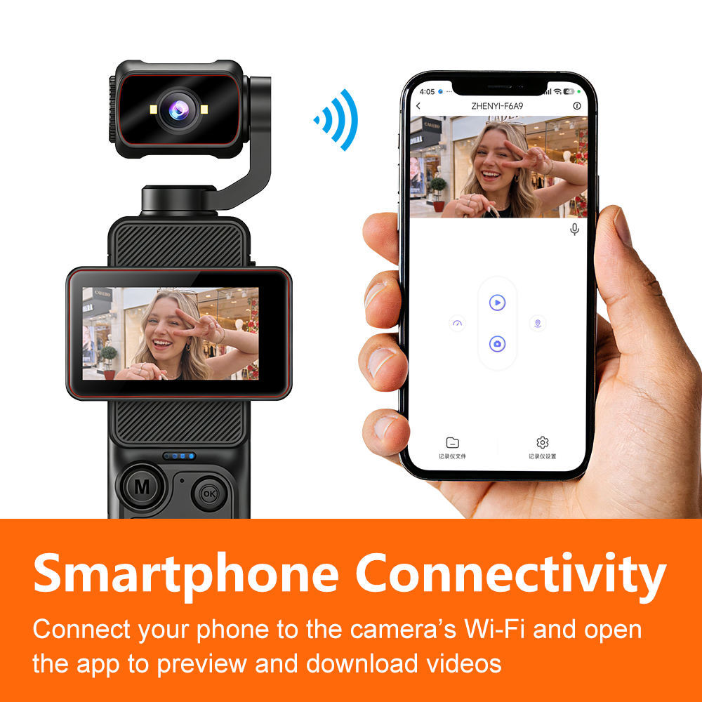 <strong>2026</strong> New Arrival Pocket <strong>Camera</strong> <strong>4K</strong> 30fps Handheld Gimbal <strong>Camera</strong> with 270&deg; Wide Angle 2.0" Screen Auto Focus for <strong>Vlog</strong> YouTube