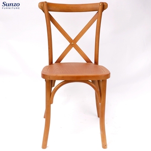 Sillas Apilables <span class=keywords><strong>de</strong></span> Madera Rústica con Respaldo Cruzado para Eventos y Salones <span class=keywords><strong>de</strong></span> Banquetes - Product Image 3