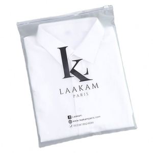 ถุงพลาสติกกันน้ำแบบฝ้าพิมพ์โลโก้ตามสั่ง พร้อมซิป สำหรับใส่เสื้อผ้า กล่องใส่ขนตา บรรจุภัณฑ์แบบซิปล็อค - Product Image 1