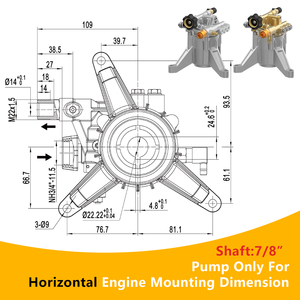 Bomba axial vertical de latón OEM Kuhong China 2500PSI 2700PSI 2900PSI con válvula de alivio térmico para lavadora eléctrica - Product Image 5