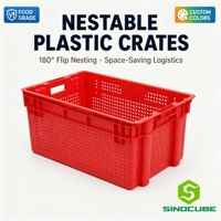 Panier industriel empilable Sinocube robuste, adapté à un usage domestique et commercial, organisation de l'espace