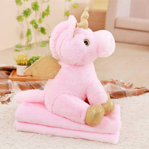 Ampliamente vendido, juguete de peluche de unicornio ecológico con alas, manta para bebé y juguetes para niños pequeños de 2 a 14 años, certificado EN71, mercado de EE. UU. - Product Image 2