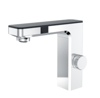 Robinet de salle de bain moderne à capteur infrarouge automatique chaud et froid en laiton chromé, certifié CE, à poignée unique, pour hôtels et commerces