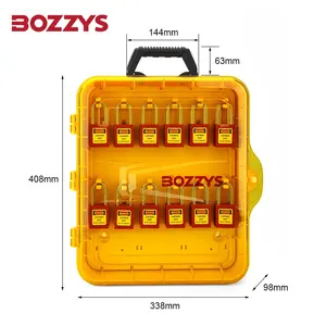 BOZZYS مجموعات صندوق تأمين متعددة تشمل الأقفال ، محطة تأمين ، غلق بمشبك ، علامات مناسبة لإدارة متعددة الأشخاص