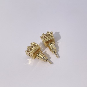 Pendientes de Botón de Circonita Blanca con Corte Princesa Geométrico Clásico de Tianyu Gems, con Engaste de Ocho Puntas, Latón Chapado en Oro para Mujer - Product Image 1