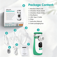 Nebulizador Eléctrico Portátil Médico para Niños y Adultos, Mini Nebulizador de Malla Recargable por USB para Uso Doméstico, de Plástico, con Certificación CE