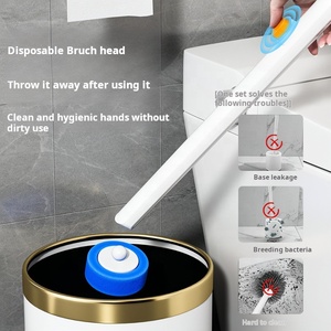 Cepillo de Inodoro Desechable de Montaje en Pared con Cabezales Higiénicos de un Solo Uso para una Limpieza Fácil y Sanitaria del Baño del Hogar - Product Image 4