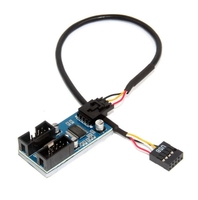 9Pin Splitter USB Motherboard USB 9Pin pemisah Header antarmuka 1 ke 2 adaptor kabel ekstensi 9Pin 1 hingga 2/4 konektor HUB USB