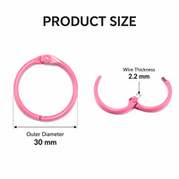Fournitures de bureau et scolaires : Clips de reliure en métal coloré, anneaux porte-clés, clips pour albums DIY et scrapbooking, pour classeurs, calendriers de bureau et usage de bureau