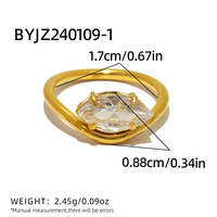 Bague Zircon Oeil de cheval Personnalité de la mode Joker Bague en acier inoxydable Fabricants de femmes Anneaux Zircon