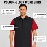 Chemise de travail à manches courtes pour homme, tissu tissé, 2 poches poitrine, uniforme industriel, logo personnalisé, vêtements de travail