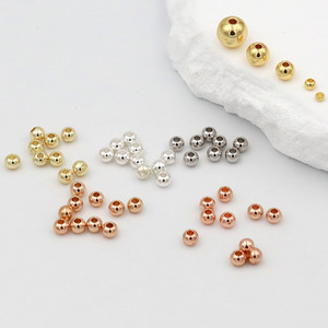 2-10mm 14k/18K Spacer hạt vàng mạ kim loại vòng hạt cho tình bạn Vòng đeo tay Bikini bụng chuỗi bãi biển đồ trang sức làm - Product Image 2