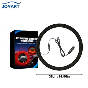 Housse de <span class=keywords><strong>volant</strong></span> de voiture en cuir PU respirant et antidérapant, adaptée à la décoration automobile de 38cm, housses de <span class=keywords><strong>volant</strong></span> chauffantes en daim - Product Image 1