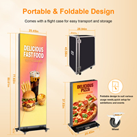 Venta Directa de Fábrica, Stock en EE. UU., Pantalla LED Plegable Portátil Ultrafina, Cartel Publicitario Digital con Estuche de Viaje para Alquiler