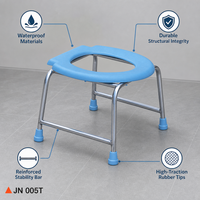 Chaise de toilette médicale type U avec siège rembourré, cadre chromé, emballage compact 46x46x38cm, fournitures pour soins à domicile