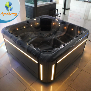 Alta calidad al aire libre 5 personas Shell acrílico Jacuzzier máquina de producción de bañeras de hidromasaje al aire libre Spa bañeras de spa con 2 filtros - Product Image 1