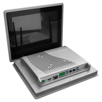 Brillo de la interfaz del logotipo personalizado, panel táctil integrado industrial de pc todo en uno, rs485/rs232 i3 i5 i7