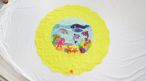 Bán buôn 68 inch màu xanh biểu tượng tùy chỉnh Inflatable phun nước <span class=keywords><strong>Mat</strong></span> di động nổi giật gân hồ bơi cho trẻ em - Product Image 2