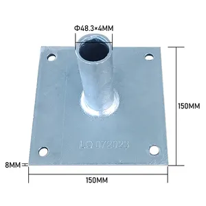LINYI QUEEN Scaffold Plain Base Plate Galvanized Socket Base Plate For Construction