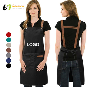 2025 OEM bán buôn dày vải hàn phụ nữ không thấm nước Đồng bằng màu đầu bếp nấu có thể điều chỉnh cắt tóc biểu tượng tùy chỉnh bếp tạp dề - Product Image 3