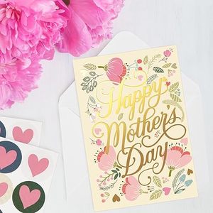 Carte de la fête des mères avec autocollants <span class=keywords><strong>et</strong></span> enveloppes, assortiment de cartes vierges florales pour célébration d'anniversaire - Product Image 1