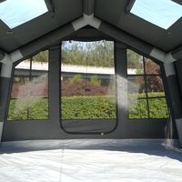 Pique-nique familial premium 8 ㎡   Tente de camping gonflable en coton TC avec 1 ouverture pour cheminée et 2 ports pour climatiseur pour les familles en plein air