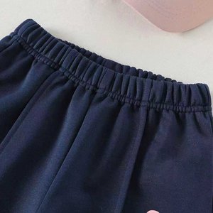 Ensemble thermique décontracté pour petites filles, motif nœud bleu roi, sweat-shirt à col rond et pantalon de survêtement chaud pour enfants, personnalisable - Product Image 3