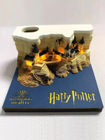 Post-it créatif 2026 avec éclairage LED, modèle Château de Poudlard style Harry Potter, bloc de construction 3D