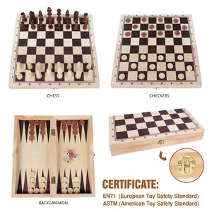 Cổ điển truyền thống du lịch đêm Đồ chơi bằng gỗ Cờ <span class=keywords><strong>Checker</strong></span> và <span class=keywords><strong>backgammon</strong></span> 3 trong 1 Hội Đồng Quản trị trò chơi thiết lập - Product Image 4