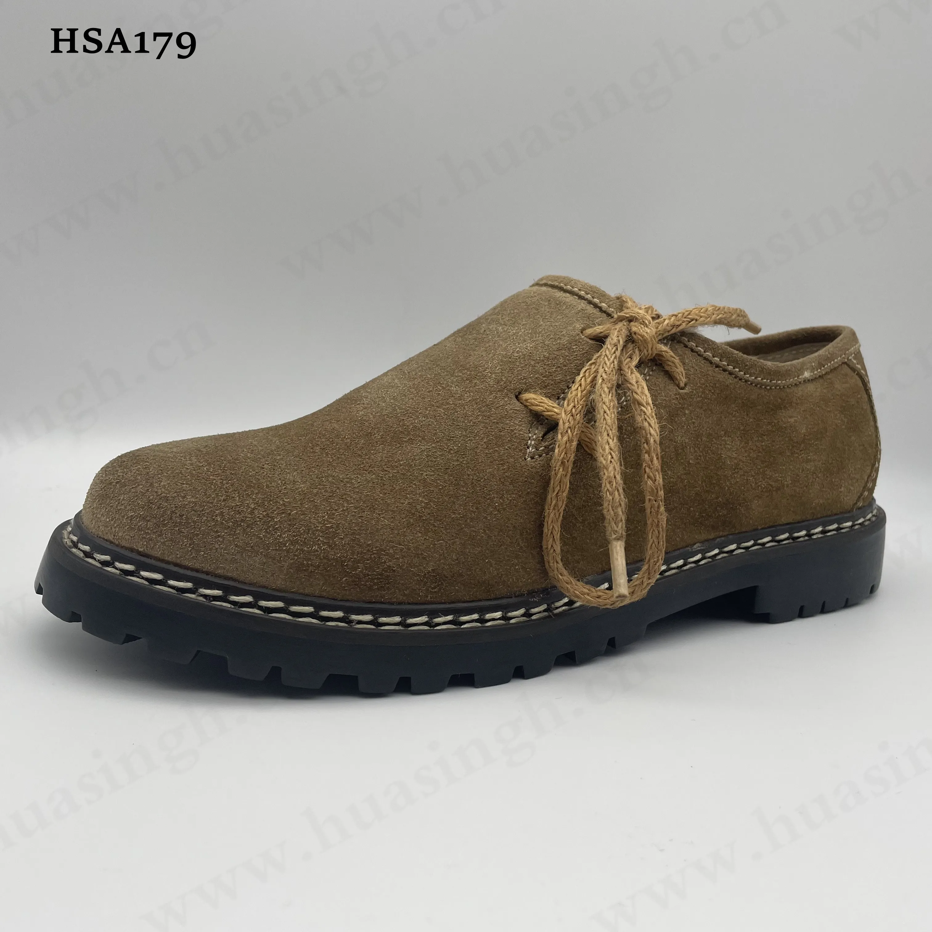 LXG รองเท้าหนังสำหรับผู้ชาย HSA179,รองเท้าเดรสผ้าลูกไม้เชือกป่านด้านข้างพื้นรองเท้ายางเรียบใส่ง่ายเป็นที่นิยมในตลาดยุโรป