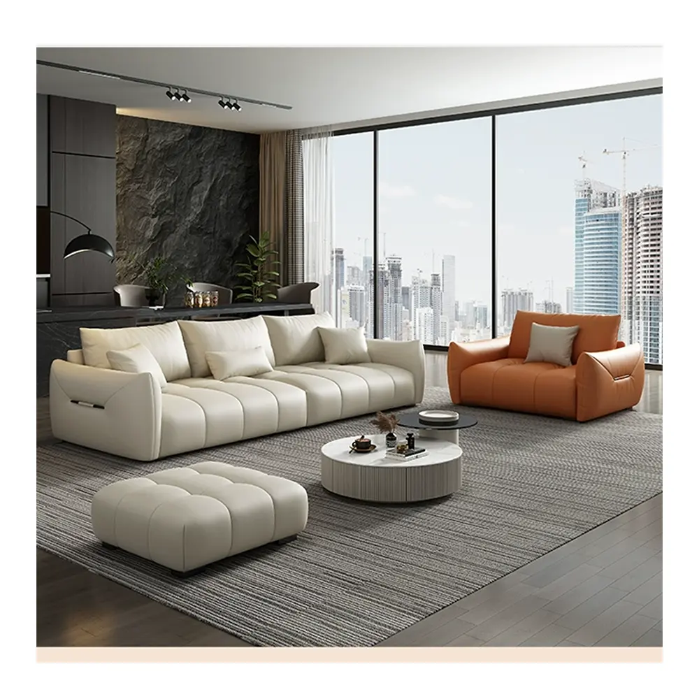 Moderno colore bianco puro divano in microfibra tessuto in pelle soggiorno braccio moderno bianco 1 2 3 posti senza gambe divano set