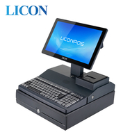 Terminal de point de vente LICON 15,6 pouces, processeur Intel I5, système d'exploitation Windows, Bluetooth 5.2, technologie NFC, résolution 1366x768, garantie 1 an, tiroir-caisse