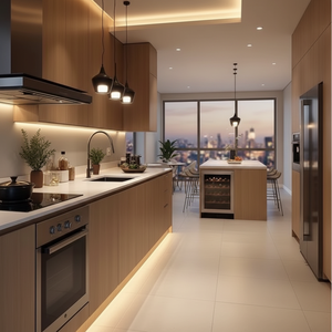 Meuble de cuisine modulaire RTA de style shaker, écologique et luxueux, 5+ tiroirs, structure en contreplaqué, taille personnalisée, plan de travail en acier inoxydable - Product Image 3