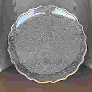 HONGSHENGYUAN Eco-Friendly Clear PP <b>Plastic</b> Irregular Edge Charger Transparent Plate <b>Tray</b> Modern Design Wedding Table Decoration - Product Image 3