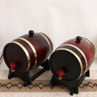 Baril à vin en pin avec robinet et support, baril décoratif en pin massif pour whisky et bière, décoration de bar à domicile