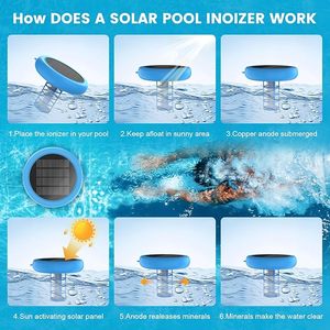 Ioniseur de <span class=keywords><strong>piscine</strong></span> à énergie solaire, ionisation au cuivre, nettoyeur et purificateur <span class=keywords><strong>d</strong></span>'<span class=keywords><strong>eau</strong></span> flottant automatique - Product Image 6