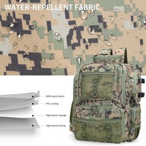 Sac à dos de pêche avec porte-cannes, échantillon gratuit, sac de luxe 900D, grand sac de rangement pour matériel de pêche - Product Image 2