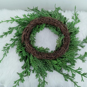 Couronnes artificielles en cypress, 12 mètres, en cèdre, décorations de bougies de noël, forêt verte - Product Image 4